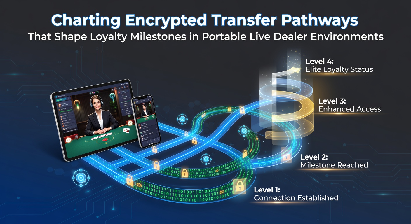 Secure encrypted data pathways visualized in a mobile live dealer casino interface showing loyalty tracking