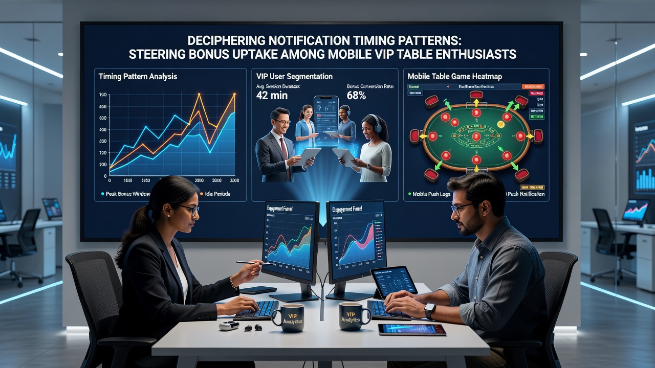 Analytics dashboard displaying notification open rates and bonus claims for VIP table game users