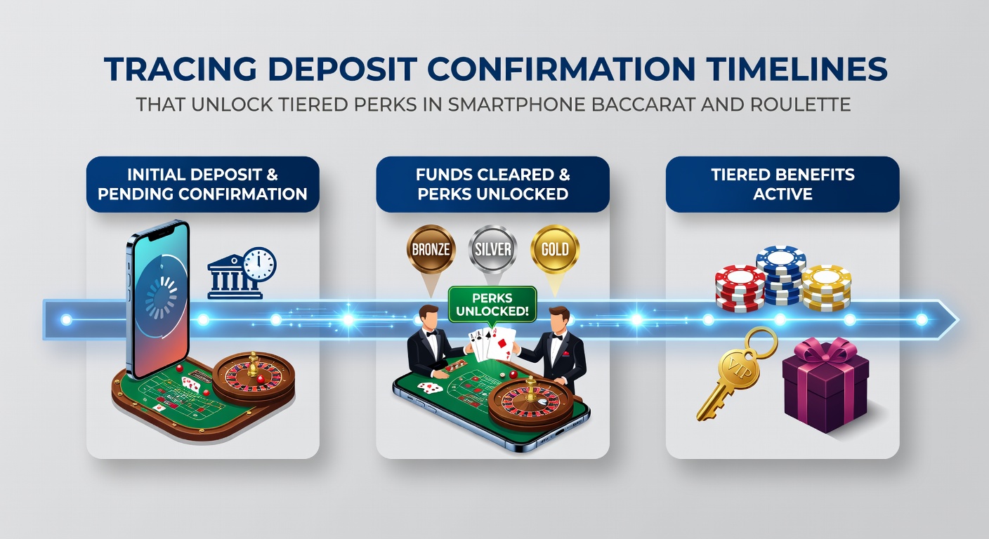 Mobile app dashboard showing loyalty tier progression, deposit timelines, and unlocked perks for baccarat and roulette players